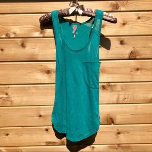 ✨sale✨ Free People Bright Teal Knit Tank